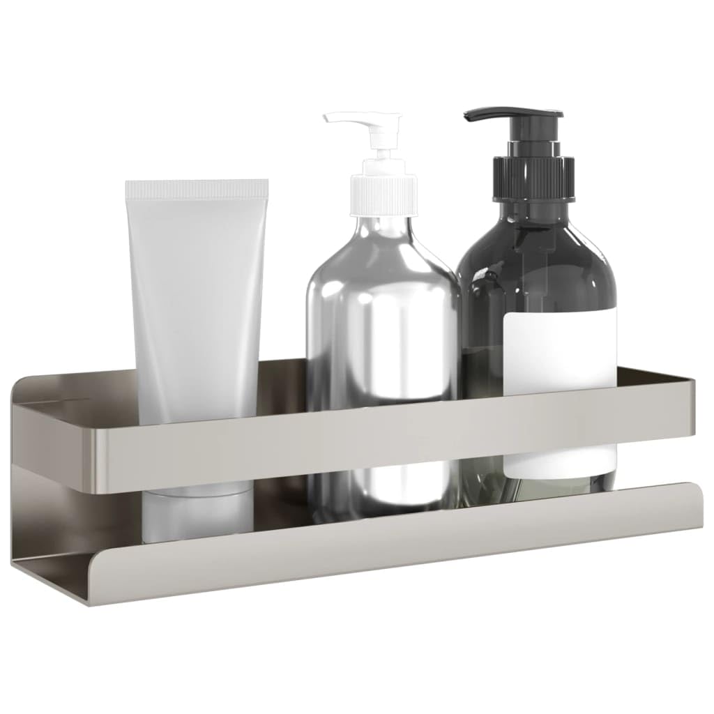 Mensola doccia in acciaio inox spazzolato 304 23x6,5x6 cm con spazio di archiviazione versatile, adesivo autoadesivo e montaggio a vite, salvaspazio per bagno, cucina, ufficio e soggiorno