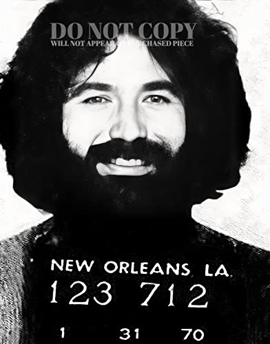 Jerry Garcia Mug Shot affiche d'art 28,9 x 35,6 cm de 1970