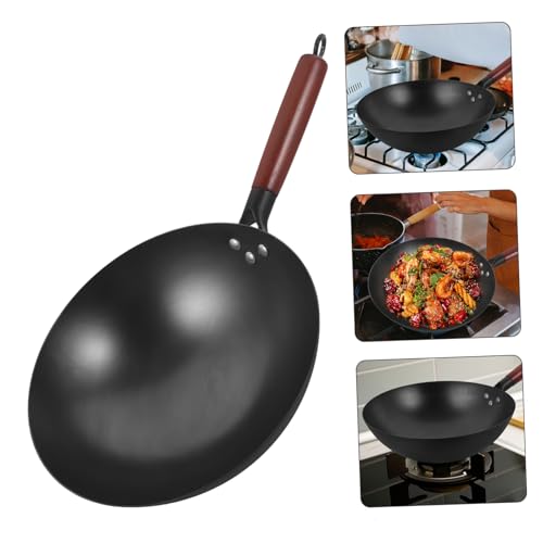 Cabilock Wok de hierro con mango de madera negro miniatura 7