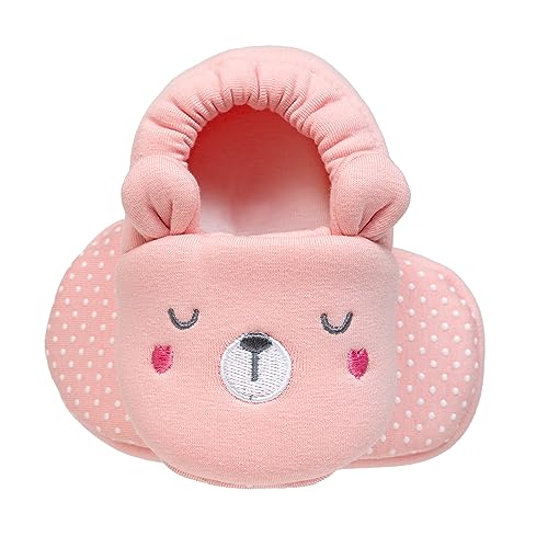 Pantufa Urso Rosa - 9 A 12 Meses