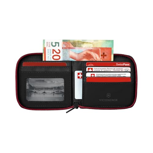 Victorinox Travel Essentials, Zip-Around Wallet, RFID Wallet with Bill Compartment, Card Slots, ID Window and Coin Pocket - Black3