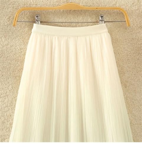 Women's Gradient Casual Pleated Skirt Elastic Waist Slim Midi Skirt2