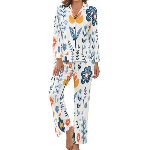 Pyjama femme grande taille 2 pièces en coton doux et aéré pour nuit confortable