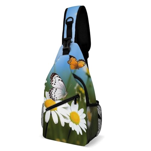 Mochila tipo sling blanca para deporte y senderismo