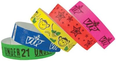 3/4 Inch Tyvek Wristbands - Under 21 Design - Night Life - Age ID Access Control - Yellow Color - 500 Units Per Pack