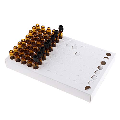 B Blesiya 104pcs 1ml Petit Échantillon Parfum Vide Flacon Compte-goutte Vide en Verre - Casquette Amber Body Black