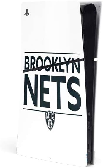 Skinit Decal Gaming Skin Compatible with PS5 Slim Digital Edition Console - Officially Licensed NBA Brooklyn Nets Dark Rust Design