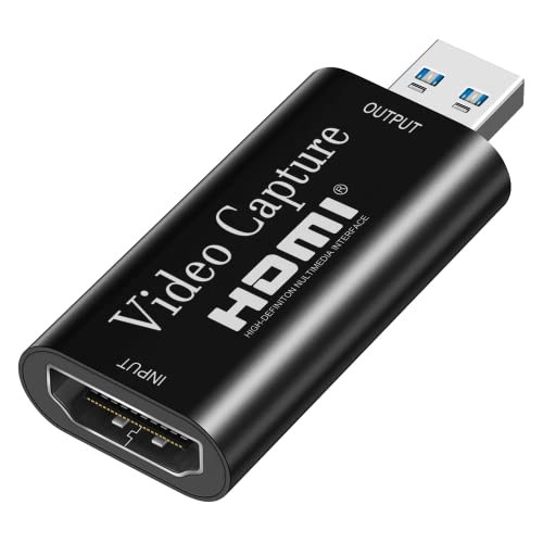 Audio Video Capture Card, SFABF Gaming Recorder Card, 1080P HDMI to USB Video Capture Adapter Record to DSLR Camcorder Action Cam,Computer for Gaming, Live Streaming, Teaching, Video Conference
