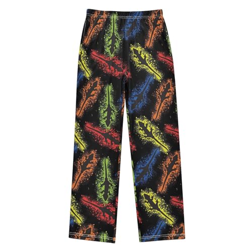 ZZXXB Colorful Gecko Boys Long Pants Soft Trousers Elastic Waist Kids Lounge Bottoms with Pockets S-XL