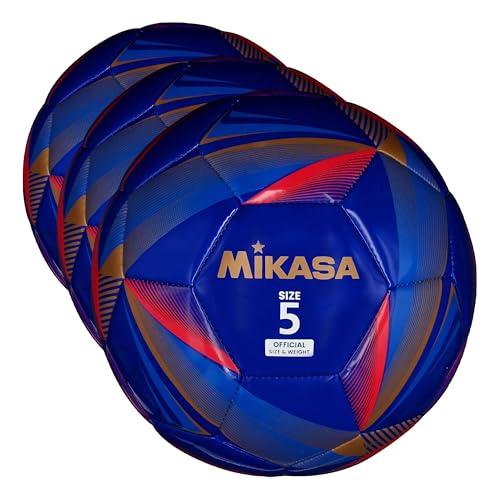 ミカサ(MIKASA) サッカーボール 5号 FT529D-NB (中学生以上・一般) ネイビー 推奨内圧0.600(kgf/㎠) (× 3)