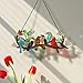 Huray Rayho Birds On Branch Stained Glass Suncatcher Cardinal Hummingbird Kingfisher Double Side Glass Panel Window Hanging Decor Bird Ornament Bird Lover Gift for Mom Grandma
