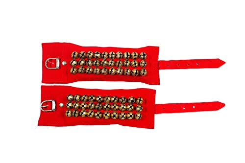 Arts Of India GHUNGROO VELVET PAD 3 LINE, GHUNGRU 3 LINE VELVET PAD, VELVET PAD GHUNGROO 3 LINE 30 Bells (RED)