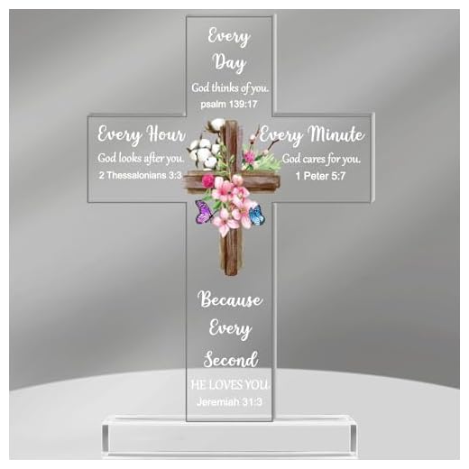 Acrylic Christian Standing Cross - Sunflower