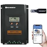 ECO-WORTHY 40A MPPT Solarladeregler, 12V/24V Laderegler Solar mit LCD Display, Bluetooth APP Monitor ＆ RS485, 99% Ladeeffizienz für Lithium GEL SLA FLD Batterie