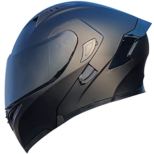 Bluetooth Slot Cascos Integrales Moto Casco Abatible Casco con Doble Visera Cascos Modulares Moto Aprobado ECE Cascos De Motocicleta para Hombres y Mujeres 55~62cm