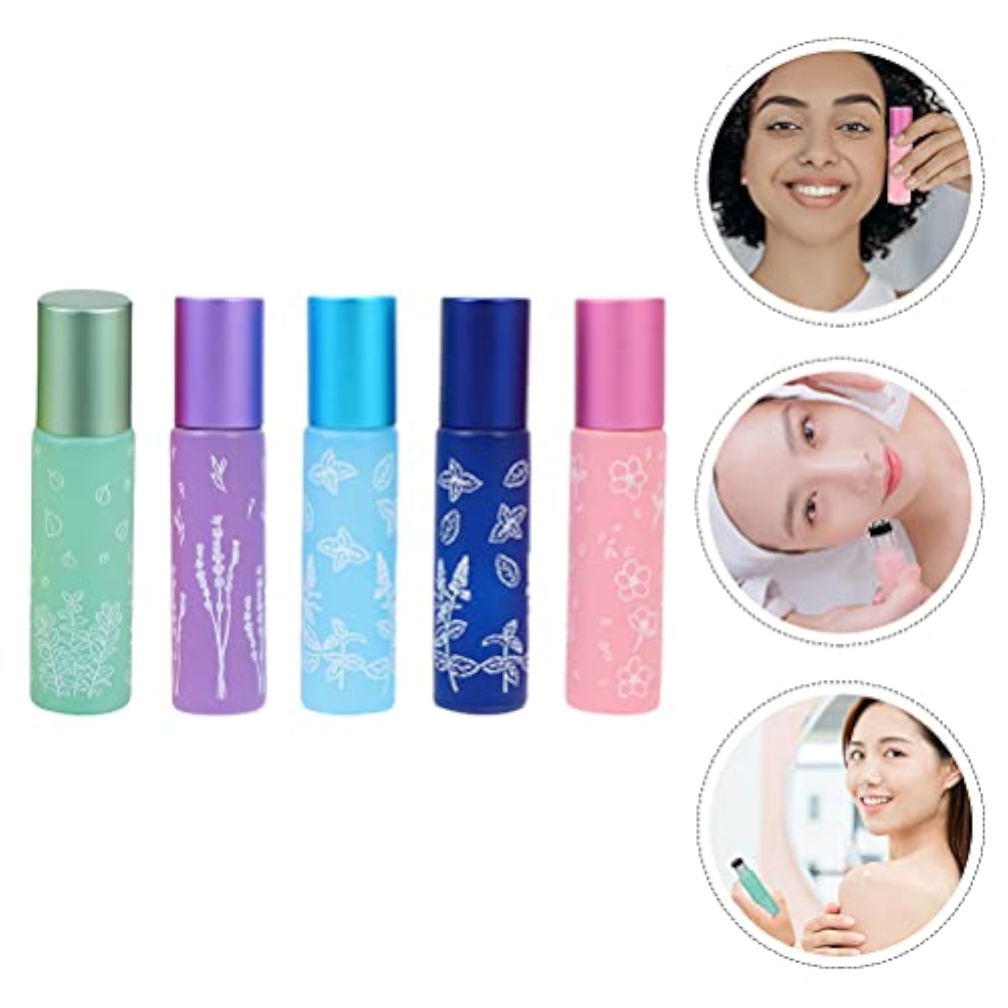 5Pcs Printing Roll-On Bottles for Essential Oils