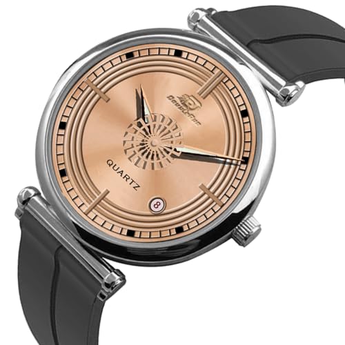 Image of DOUBLERUN Date Function White Color Silicone Strap Analog Wrist Watch for Men S 26-00-0