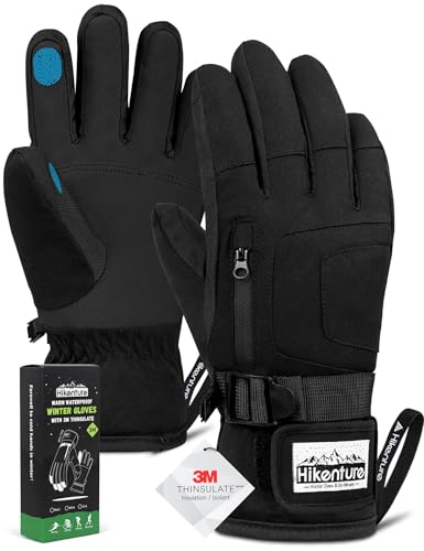 Hikenture Ski Gloves Snow Glove for Men&Women, 3M Thinsulate Waterproof Snowboard Gloves, Insulated...
