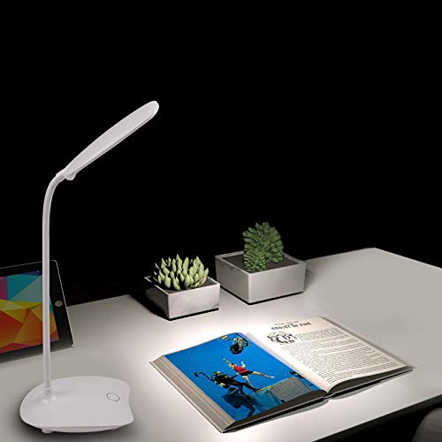 SIN&MI Desk Lamp Eye Protection LED Lamp Flexible Bedside Table Desk Lamp LED Reading Desk Light White