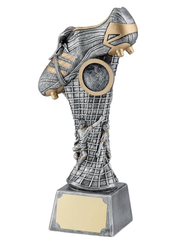 SilverTrophy: Football Gold & Silver Trophy Award Champions Winners Man of the Match Players Player Team School Club Kids Party Prize Manager Gift Soccer Tournament Personalise 15.5cm