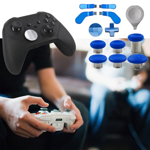 Image of 13 in 1 Elite Controller Paddles for Xbox Elite Series 2 Core Controllers Component Set with 6 Metal Thumbsticks & Tool, 2 D-Pads, 4 Paddles for Xbox Elite Series 2 (Blue)