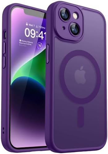 CANSHN für iPhone 14 Hülle mit Kameraschutz, Dunkelviolett