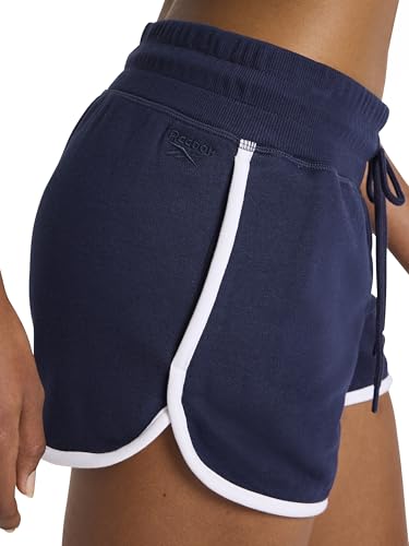 Reebok Women’s Retro Active 3” Short, Standard Fit, Lightweight Cotton-Poly Fleece Fabric, Vector Navy, X-Large - image 6