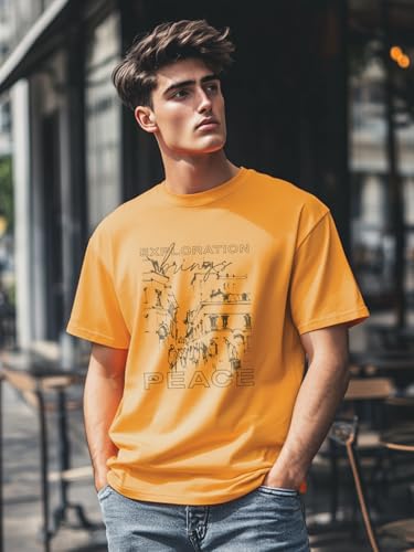 Image of Nobero 100% Cotton T Shirts for Men Stylish | Regular Fit | Graphic Printed T Shirts for Men 180 GSM Combed Cotton | Round Neck Half Sleeve | Pack of 3