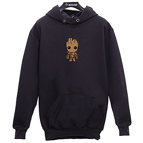 Moletom Canguru Groot Guardiões Da Galáxia Casaco Frio (M, PRETO)