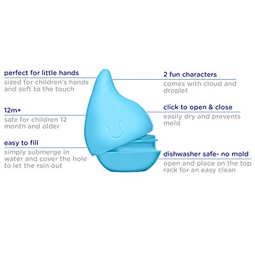 Ubbi Cloud And Droplet Silicone Bath Toys For Toddlers And Baby, Fun Bath Time Toys, Interactive Bath Toys, Set Of 2 #TOP3