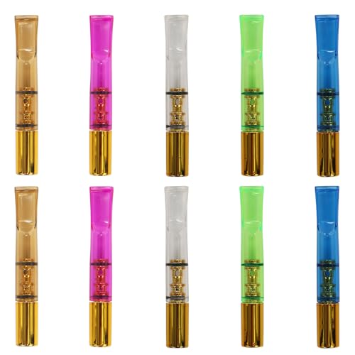 Cigarette Filter with Five Times Gold Coating, Pack of 10, Reusable, Clean Tar Tobacco Filter with Multiple Filtering for Standard Size Cigarettes, Diameter 8 mm, Slim Cigarettes Diameter 6 mm and