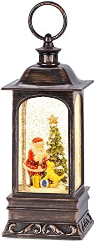 Snow Globe Christmas with Timer, Santa Claus Decoration LED Lante...