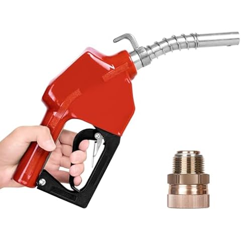Fuel Nozzle 3/4 Inch With Fuel Hose Swivel Automatic Shut-Off Fueling Nozzle Fuel Refilling Tool for Diesel,Gasoline,Kerosen(13/16"Spout Max Flow Rate 16 Gpm) Cover