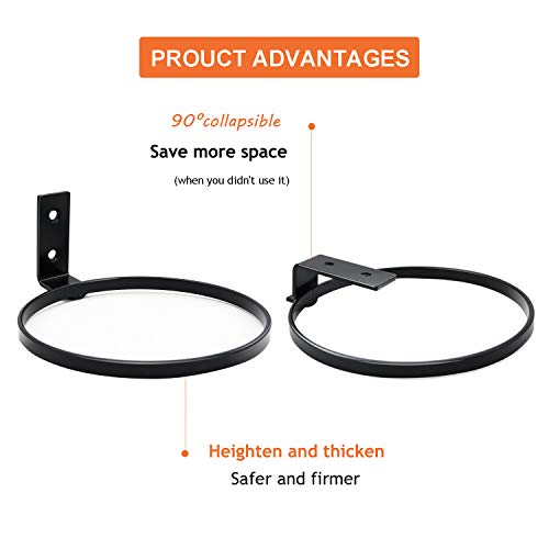 Linery 6 Inches 4-Pack Matte Black Hanging Plant Holder Wall Mounted Flower Plant Holder Support Ring Iron Anti-Rust Fit For Outdoor/Indoor Home Decoration #TOP1