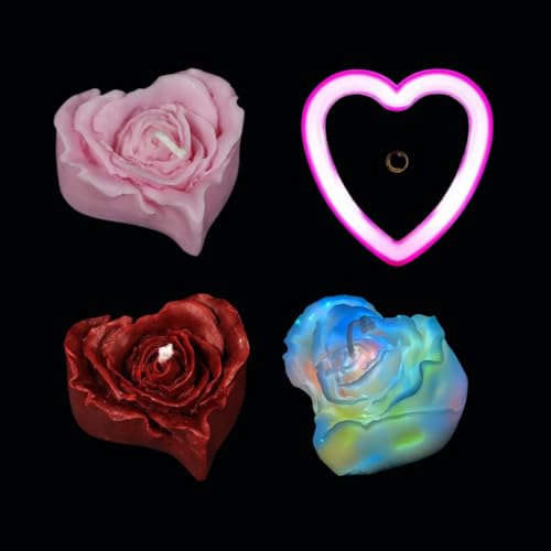 Velas de goteo de soja románticas de corazón y luces nocturnas para dormitorio