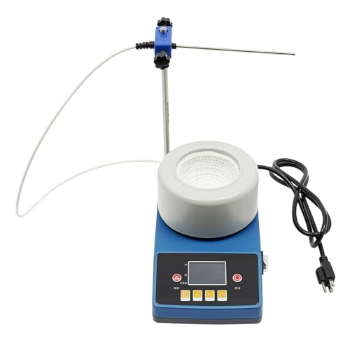 110V Magnetic Stirrer Lab Stirrers Hotplate with LED Digital Display & Temperature Sensor Max 380 ?/716°F, 1800RMP, for Industry, Agriculture, Medical