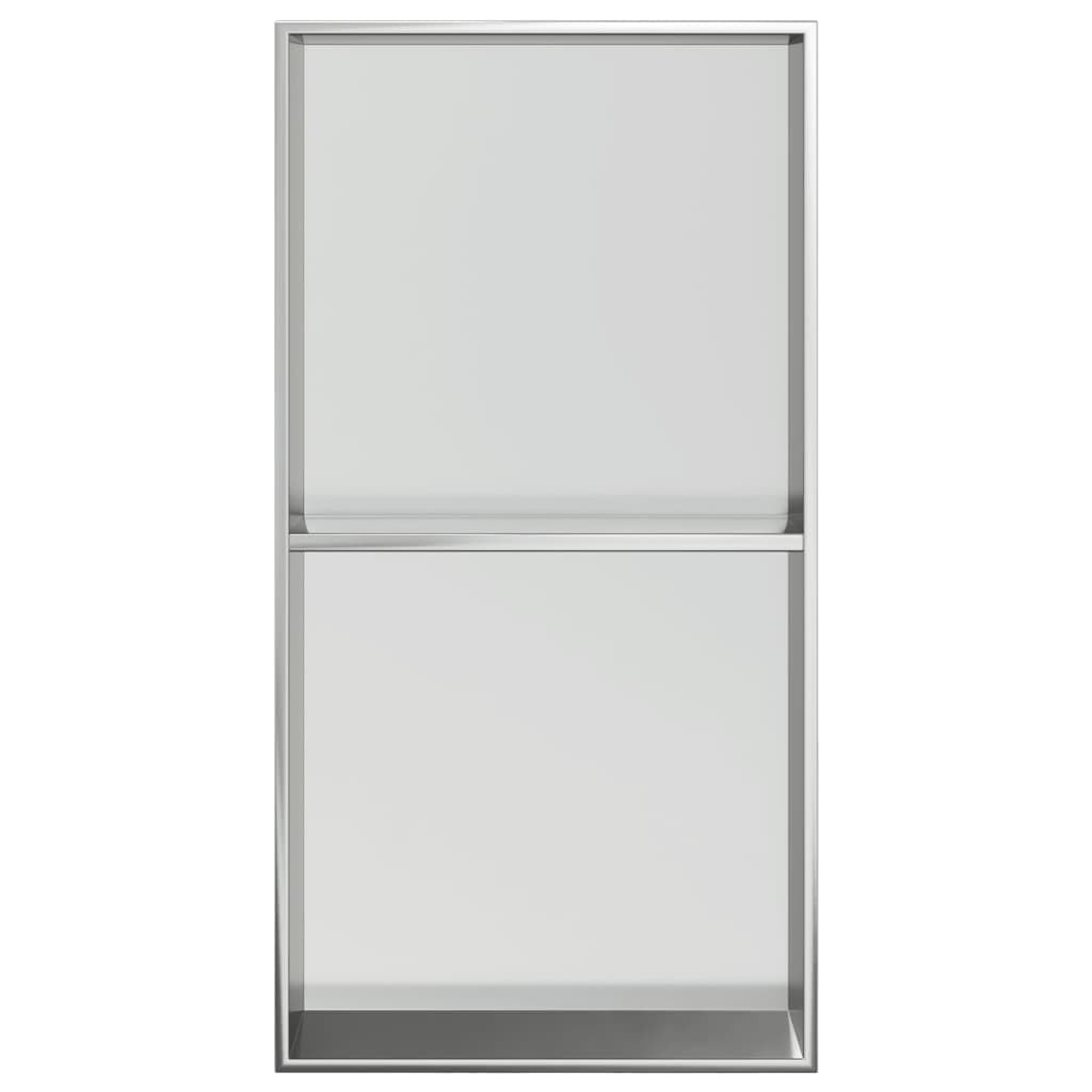 Nicchia per Doccia Argento Spazzolato 32x62x9cm Acciaio Inox