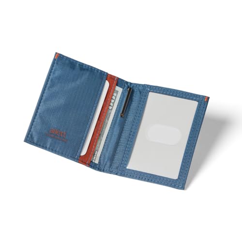 Allett Hybrid Card Wallet, Indigo Blue | Nylon, RFID Blocking, Vertical Layout | Minimalist, Bifold, Card Holder, Water Resistant, Thin, Front Pocket | Holds 3-10+ Cards, Cash2