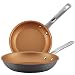 Ayesha Home Collection Hard Anodized Aluminum Skillets, 9.25-Inch and 11.5-Inch, Twin Pack