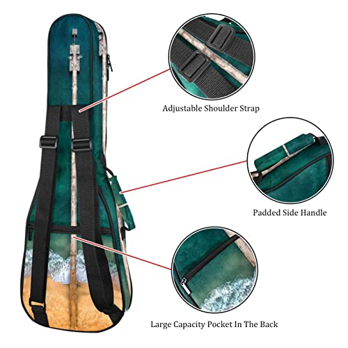Housse pour ukulélé – Vert – Plage – Océan – 10 mm – Rembourrage épais en éponge de 53,3 cm – Avec sangles réglables… - Les Beatles, Paul McCartney, John Lennon, RIngo Starr, George Harrison Housse pour ukulélé - Vert - Plage - Océan - 10 mm - Rembourrage épais en éponge de 53,3 cm - Avec sangles réglables… – Image 4