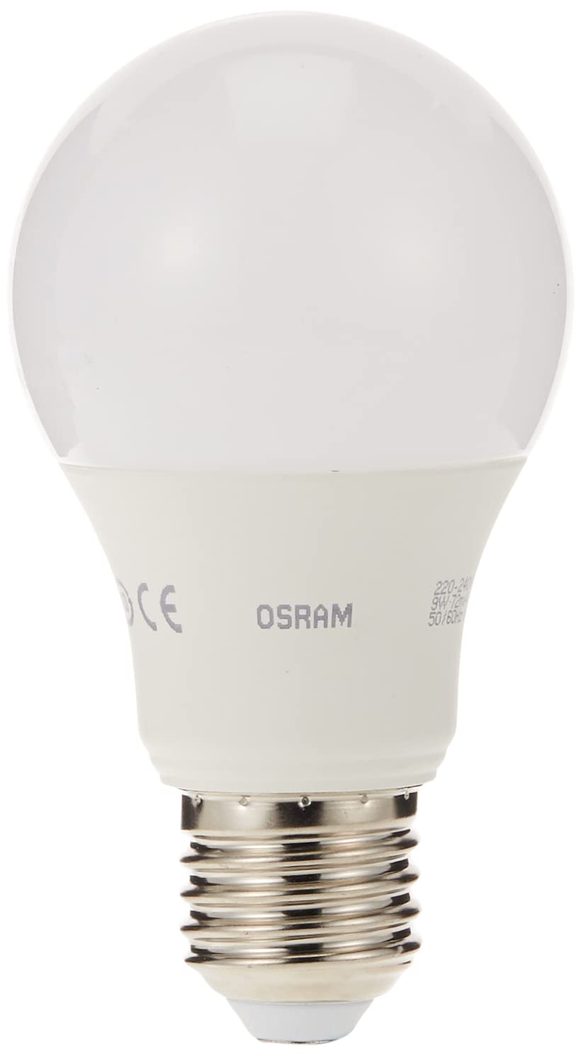 OsRAM Value Classics A Frosted Led Lamps (9W) Screw - Base E27, 806 Lm Day Light/6500K, White, O-Led-Clsa-9W-Dl-F-S