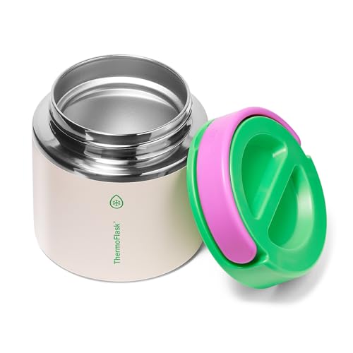 Image of ThermoFlask Insulated Food Jar with Leakproof Lid (20 oz, Desert Bloom) - Stainless Steel Food Containers for Hot & Cold Meals, Lunch, Soup & Snacks