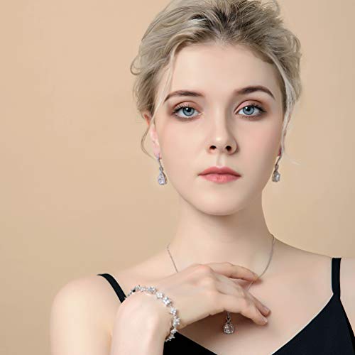 Amyjane Women Cubic Zirconia Bracelet - Square Crystal Cz Bride Bracelet For Wedding Party Prom Bridal Jewelry Bridesmaids Gift #TOP2