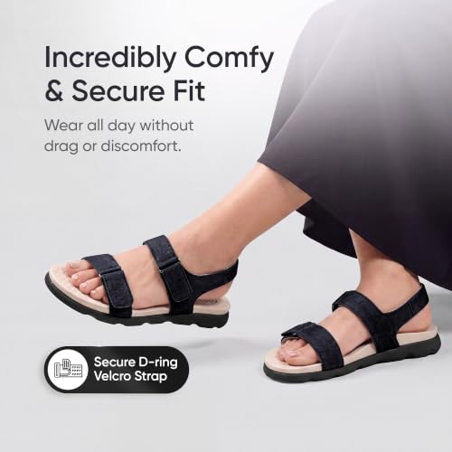 Image of Frido Cloud Comfort Back Strap Sandals for women, Stylish Sandals with Ergonomic Arch Support, Soft Cushioned Footbed & Breathable Canvas Upper for Work, Travel & Outings