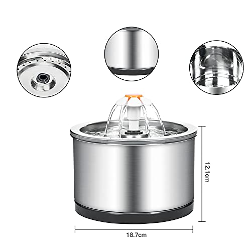 Fontana d'Acqua Gatto Acciaio Inox 2,5L con 1