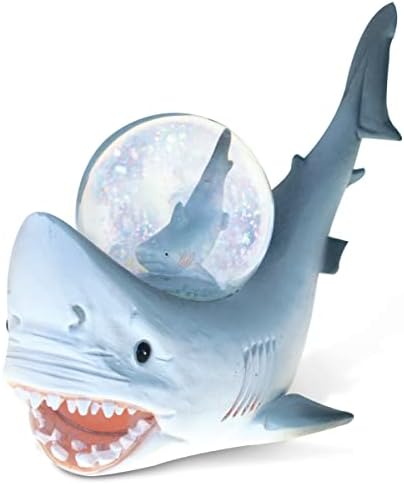 COTA Global Shark Snow Globe - Ocean Life Animal Water Globe Figurine with Sparkling Glitter, Zoo Collectible Novelty Ornament for Home Decor, for Birthdays, Christmas, Valentine – 45mm