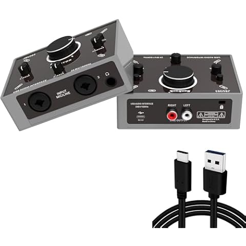 Sunbuck USB-C Audio Interface, 24Bit/192kHz High-Fidelity for Recording Music, with XLR/48V Phantom Power, Portable Audio Interface for Travel, Mini and Handy Interface for Home Recording Studio Cover