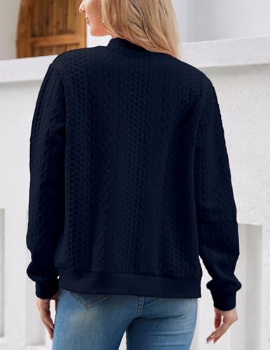 Image of Larmliss Women's Zip Up Cardigan Sweater Hoodies Long Sleeve Jacket Crewneck Casual Outerwear Spring Fall Trendy Coat Outfits