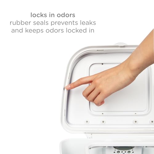 Image of Ubbi Adult Diaper Pail, Stainless Steel Odor Locking, No Special Bag Required, Awards-Winning, Modern Design, White