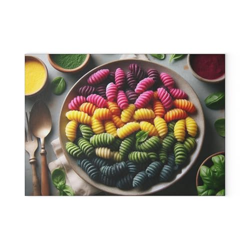 Premium Glass Cutting Board – Tricolor Gnocchi: Beet, Spinach, and